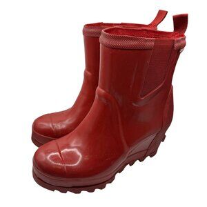 Sorel Red Joan Waterproof Rain Boots Rubber Chunky Sole Size 6 Gorpcore